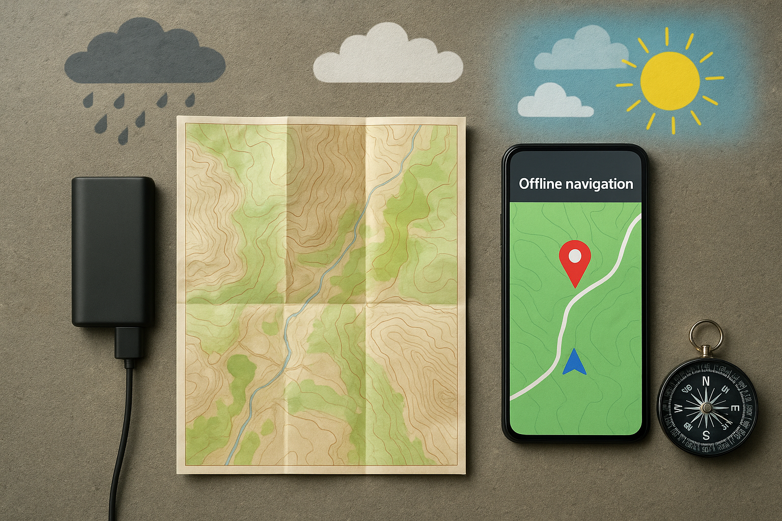mapa papierowa czy telefon w góry